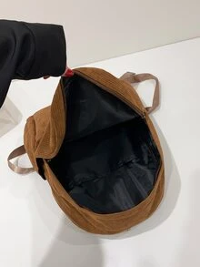 Metal Detail  Functional Backpack - Brown - View 5