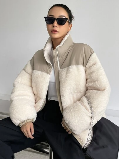 DAZY 女士拼接撞色冬季夹克女式外套