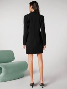 BizChic 西裝領雙排釦翻蓋細節西裝洋裝