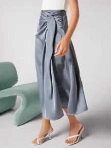 BizChic Twist Vorne Satinrock Bürokleidung