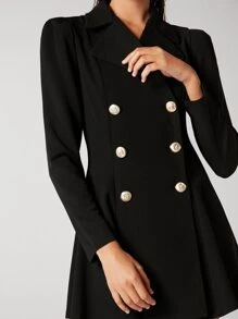 BizChic Notch Collar Double Breasted Blazer Dress Workwear