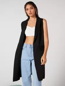 BizChic Women's Solid Color Front Button Sleeveless Casual Top, Simple Basic Blouse For Daily Wear, Urban Commute, Minimalist Fashion, Business Casual Office Outfit In Fall/Winter