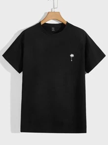 GENTILAND Men Plants Print Tee - Black - View 1