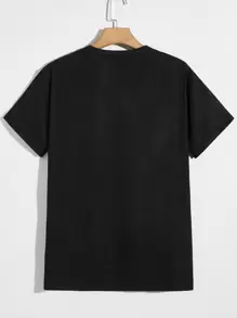 SWAVVY Men Japanese Letter & Figure Graphic Tee, Summer, Couple Things