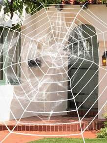 1 件万圣节主题派对装饰蜘蛛网和毛绒蜘蛛装饰，户外壁挂装饰，适合鬼屋秋季、圣诞节 - 彩色 - 查看 6