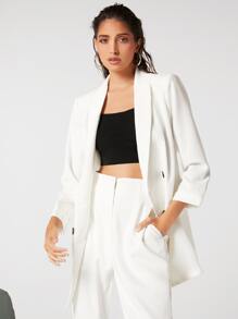 BizChic جاكيت ياقة شال موحدة اللون ملابس العمل