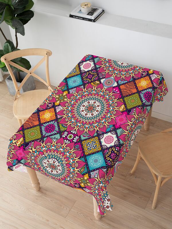 Toalha de mesa com estampa de mandala