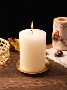 1pc Round Candle Holder - Gold - View 1