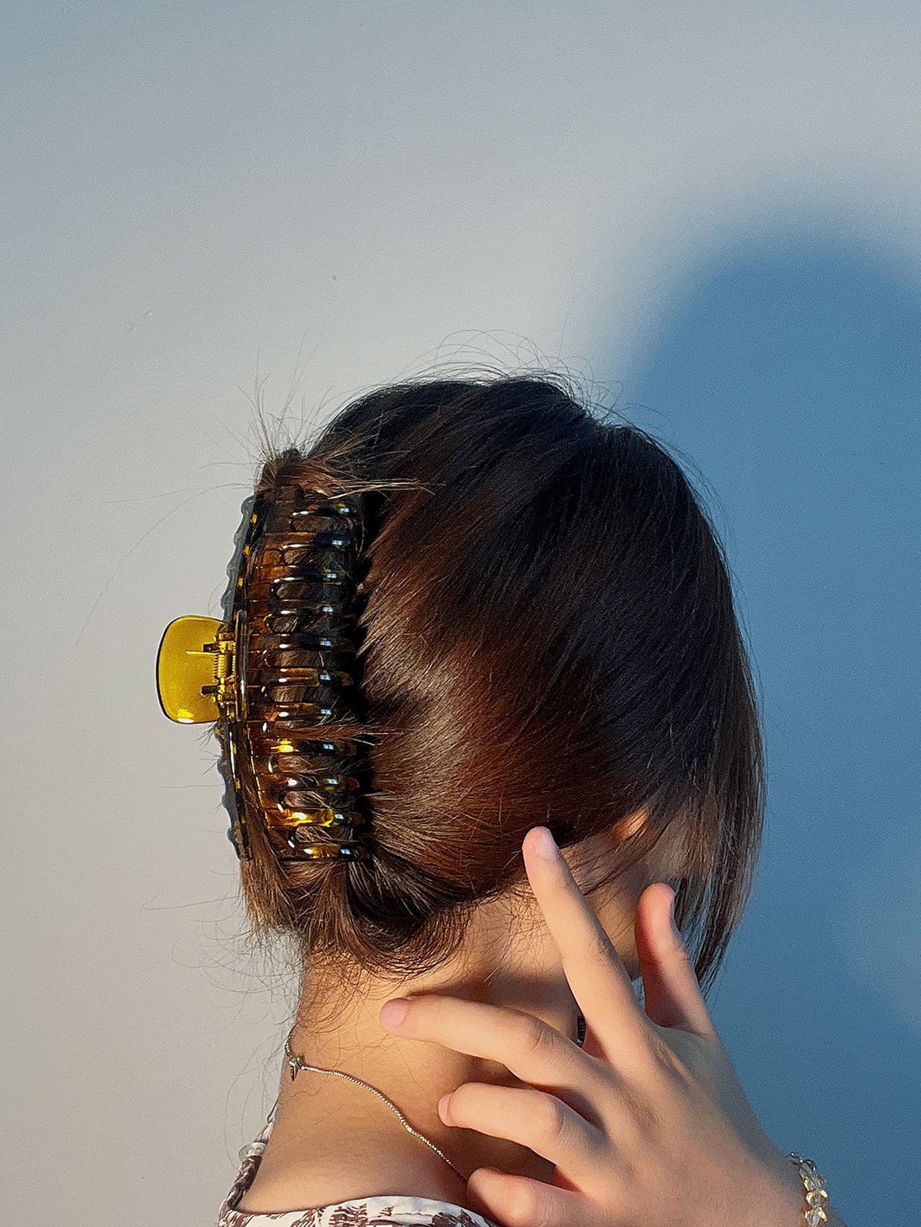 圖案髮爪 - 橄欖綠 - 查看 1