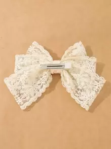 1 chiếc kẹp tóc hình cá sấu trang trí nơ, phong cách Boho, thích hợp cho ngày Valentine, kẹp tóc càng cua, phụ kiện học đường, thanh lịch, sinh viên, trang phục mùa đông cho nữ, nơ, dễ thương, phụ kiện tóc, phụ kiện đội đầu, ghim cài tóc - Màu be - Xem 3