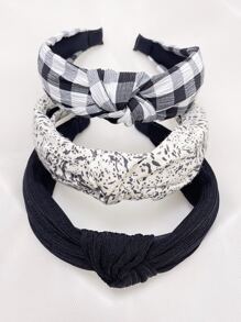 3 cái Kẻ Sọc Mô Hình Nút Trang Trí Băng Đô Trang Trí - Nhiều màu - Xem 1