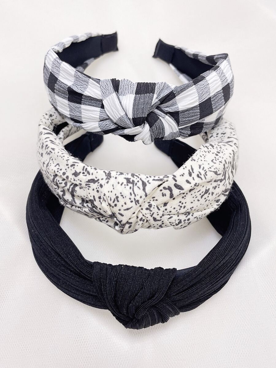 3 cái Kẻ Sọc Mô Hình Nút Trang Trí Băng Đô Trang Trí - Nhiều màu - Xem 1