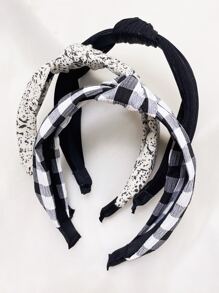 3 cái Kẻ Sọc Mô Hình Nút Trang Trí Băng Đô Trang Trí - Nhiều màu - Xem 3