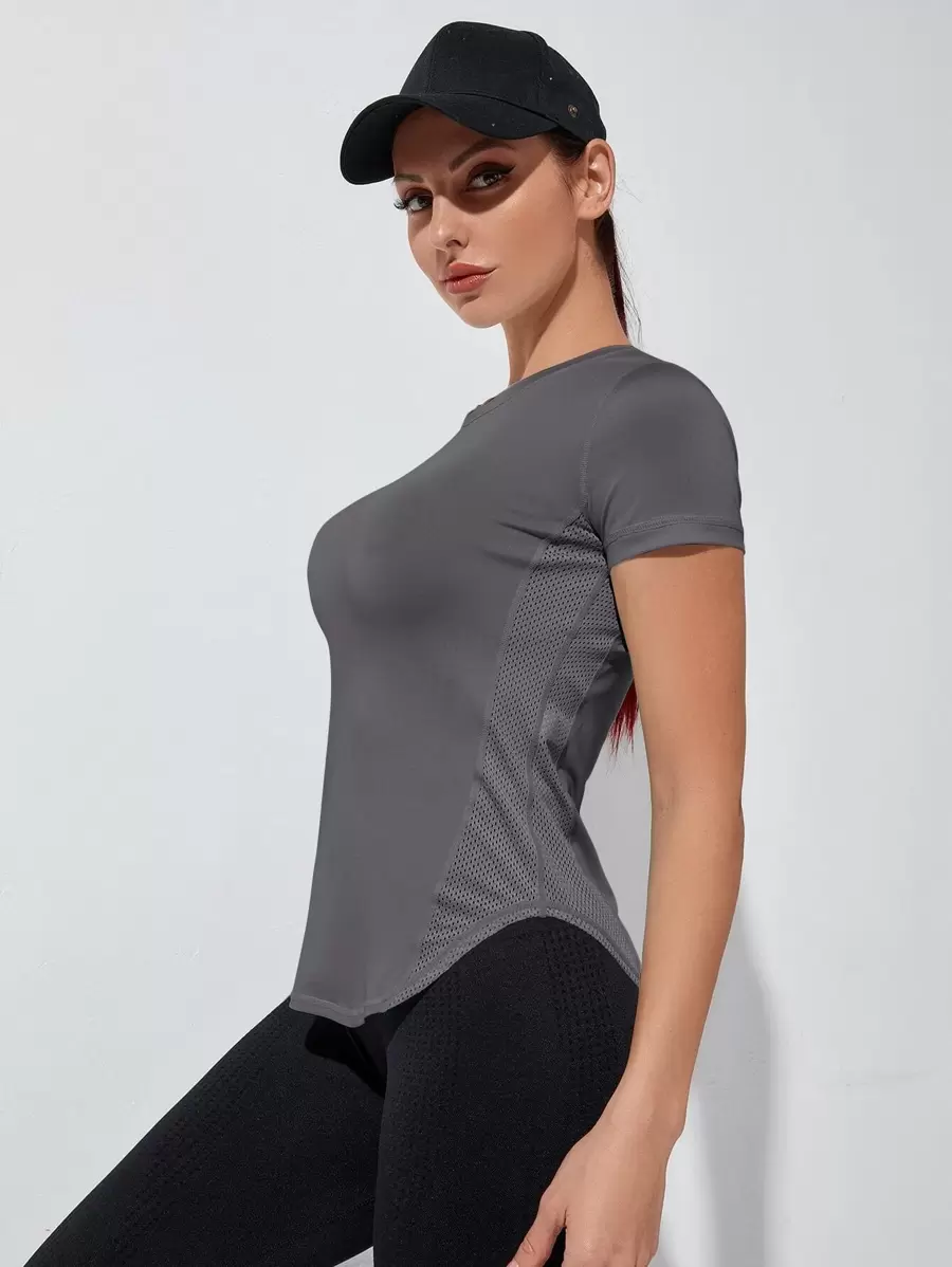 Powerista 透气柔软运动T恤紧身衣健身房女士衬衫 - 灰色 - 查看 1
