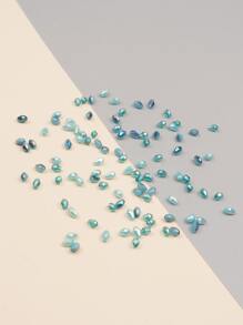100入組3MM玻璃釘珠DIY首飾配件 - 藍色 - 查看 1