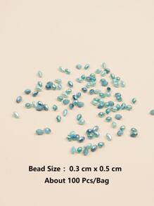 100入組3MM玻璃釘珠DIY首飾配件 - 藍色 - 查看 3
