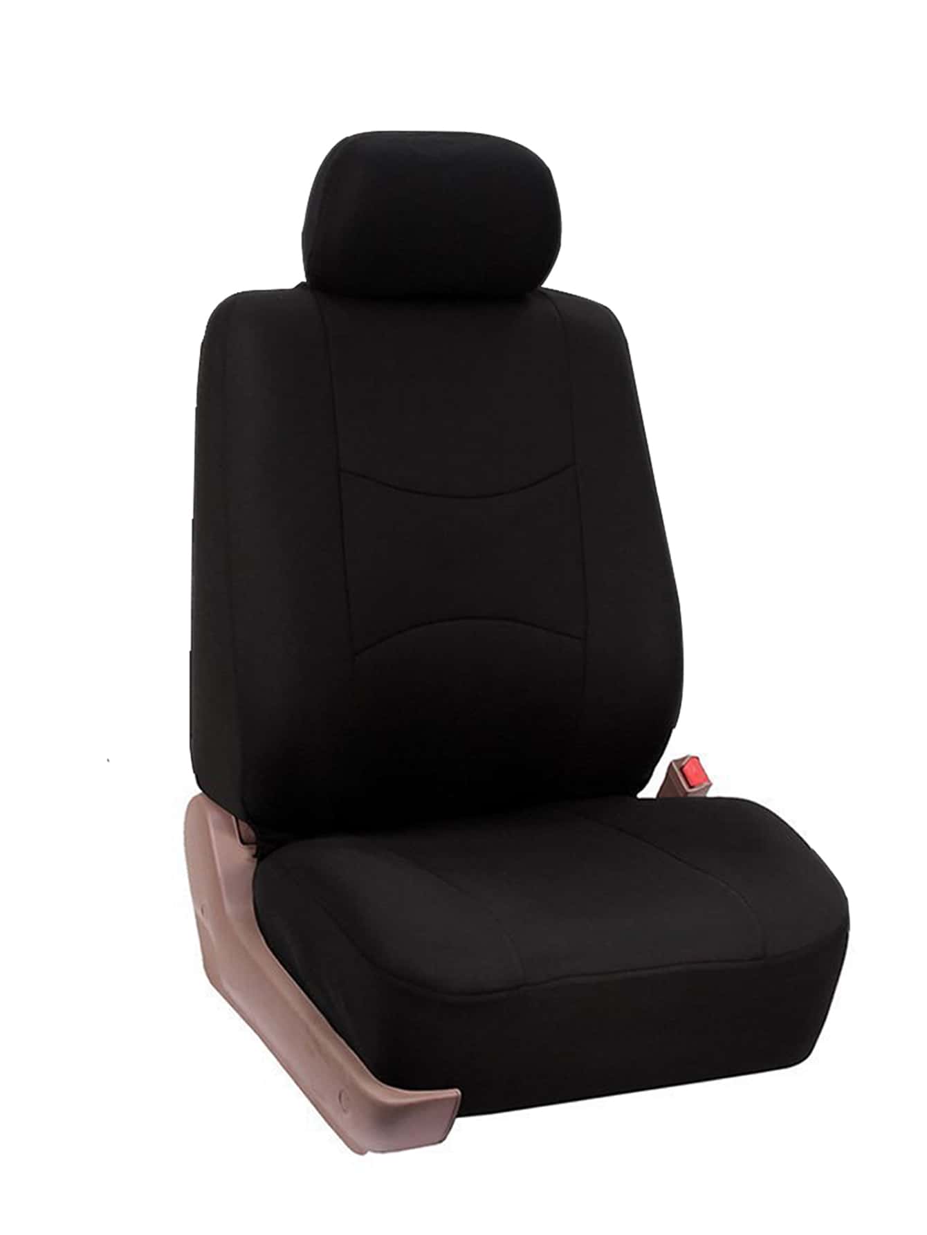 1pc Plain Car Seat Cover - Black - View 1