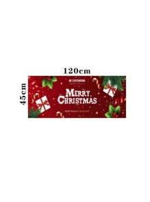 1pc Christmas Slogan Graphic Non-slip Kitchen Rug - Multicolor - View 6