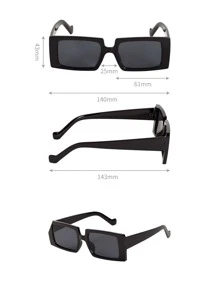 1pc Women's Classic Square Frame Sunglasses For Summer Beach Vacation,Outdoor,Travel