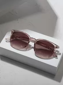 时尚拉链太阳镜盒休闲太阳镜沙滩太阳镜女士沙滩配饰太阳镜太阳镜墨镜时尚遮阳优雅装扮家庭出游旅游度假 - 棕色 - 查看 2