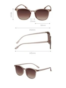 时尚拉链太阳镜盒休闲太阳镜沙滩太阳镜女士沙滩配饰太阳镜太阳镜墨镜时尚遮阳优雅装扮家庭出游旅游度假 - 棕色 - 查看 4