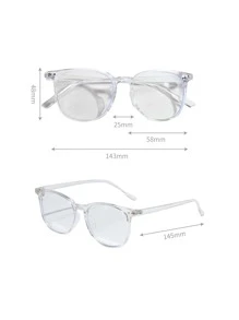 1 pieza Gafas con marco completo ligero con estuche con cremallera - transparente - Ver 3