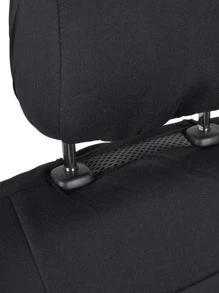 1pc Plain Car Seat Cover - Black - View 4