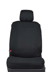 1pc Plain Car Seat Cover - Black - View 5