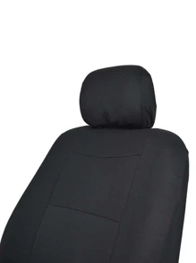 1pc Plain Car Seat Cover - Black - View 6
