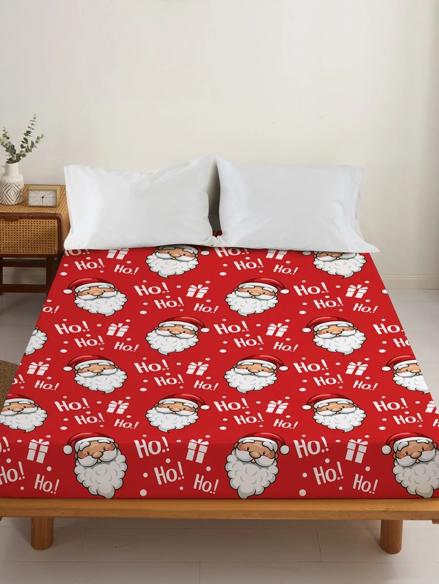 Sábana bajera con patrón de Navidad - Multicolor - Ver 1