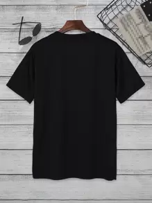 Hombres Camiseta con estampado de rosa