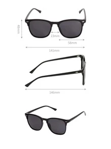 1pc Fashionable Diamond Studded Fashion Glasses For Summer Beach Vacation,Outdoor,Travel - Black - View 3