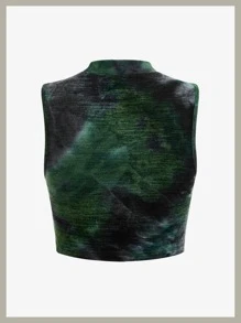 SHEIN ICON Tie Dye Crop Tank Top - Multicolor - View 8