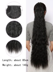 Phần mở rộng tóc tổng hợp kiểu đuôi ngựa dài xoăn - màu đen - Xem 5