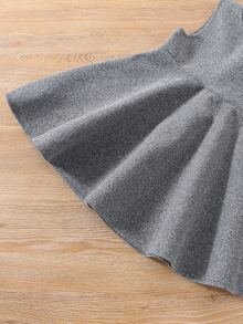 Toddler Girls Button Back Sleeveless Dress & Bow Front Jacket - Grey - View 3