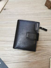 Letter Graphic Small Wallet Bifold Card Holder Black - Black - View 1