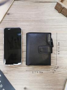 Letter Graphic Small Wallet Bifold Card Holder Black - Black - View 6