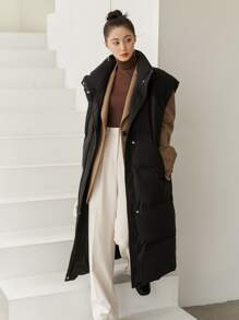 DAZY Zip Front Vest Puffer Thick Coat ,Winter Women Clothes,Winter Coat Women - Black - View 2