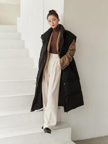 DAZY Zip Front Vest Puffer Thick Coat ,Winter Women Clothes,Winter Coat Women - Black - View 5