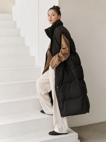 DAZY Zip Front Vest Puffer Thick Coat ,Winter Women Clothes,Winter Coat Women - Black - View 6