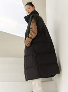 DAZY Zip Front Vest Puffer Thick Coat ,Winter Women Clothes,Winter Coat Women - Black - View 10