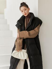 DAZY Zip Front Vest Puffer Thick Coat ,Winter Women Clothes,Winter Coat Women - Black - View 12