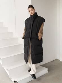 DAZY Zip Front Vest Puffer Thick Coat ,Winter Women Clothes,Winter Coat Women - Black - View 14