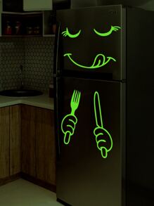 1 miếng dán tường sáng tạo đơn giản, sáng bóng, nhiều màu sắc, hình mặt, nhãn dán tủ lạnh, hình dán, decal dán tường, decal vinyl trang trí nhà cửa, vật dụng trang trí mùa xuân làm mới ngôi nhà của bạn, nhãn dán trang trí Rama quà tặng sinh nhật tốt nghiệp trang trí nhà bếp - Nhiều màu - Xem 3