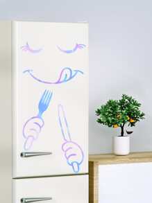 1 miếng dán tường sáng tạo đơn giản, sáng bóng, nhiều màu sắc, hình mặt, nhãn dán tủ lạnh, hình dán, decal dán tường, decal vinyl trang trí nhà cửa, vật dụng trang trí mùa xuân làm mới ngôi nhà của bạn, nhãn dán trang trí Rama quà tặng sinh nhật tốt nghiệp trang trí nhà bếp - Nhiều màu - Xem 4