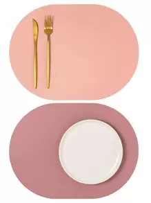 1 pieza Mantelito individual oval doble faz - Multicolor - Ver 1