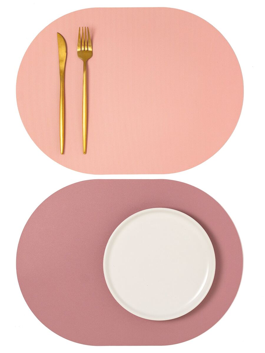 1 pieza Mantelito individual oval doble faz - Multicolor - Ver 1