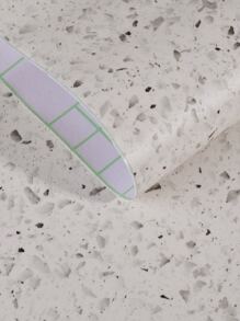 1 卷灰色和白色花岗岩接触纸 - 厚防水防油自粘乙烯基墙纸，适用于台面和家具 - 15.7x197 英寸，刨花板替代品