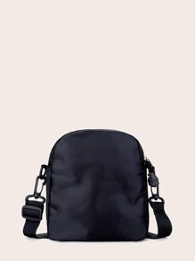 Túi đeo vai vuông nhỏ được trang trí bằng các miếng vá bảng chữ cái, Túi đeo chéo thông thường màu đen, Túi đeo hông mini có thể điều chỉnh Túi đeo thắt lưng chạy bộ cho nam nữ, Ba lô tập thể dục nhỏ cho nữ, Túi đeo vai Túi vải đeo vai Túi du lịch - màu đen - Xem 4