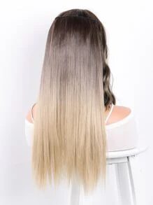 Klipsli Uzun Düz Sentetik Saç Uzantıları - Nhiều màu - Xem 1